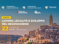A Matera per parlare di lavoro, legalità e sviluppo del Mezzogiorno